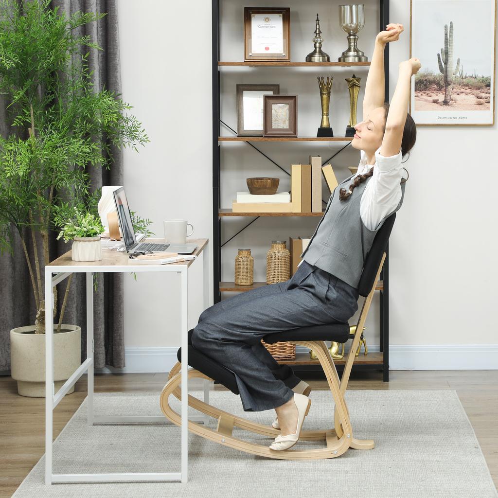 Ergonomic Knee Chair, Kneeling Stool Health Chair for Home, Office, Meditation Black