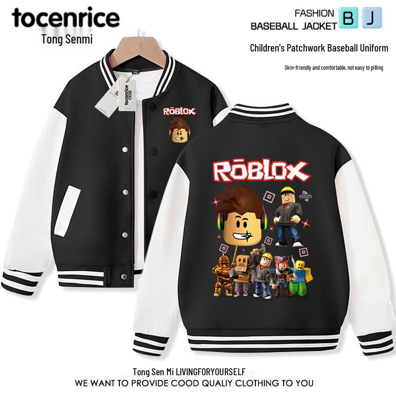 Roblox Kids' Baseball Uniform Jacket - Long Sleeve Children's Wear for Boys and Girls