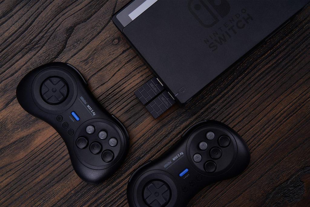 8BitDo M30 Wireless Gamepad for Sega Genesis Mega Drive and Layout 2.4G Mini, Mini, Switch, 6-Button (Black)