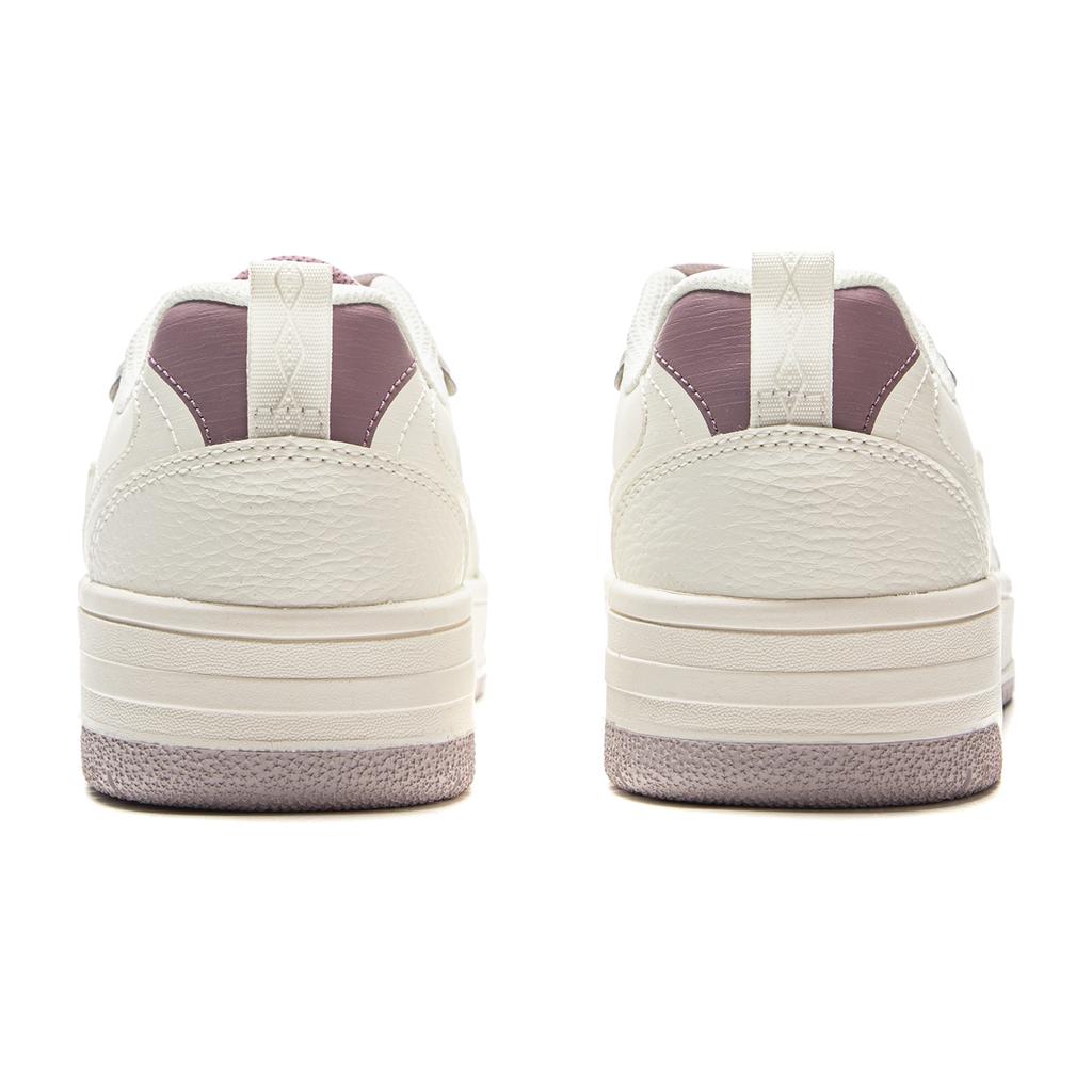 New LiNing Tianji Soft Slip Resistant Abrasion Resistant Shock Absorbers Low Top Skateboard Shoes Women's White Purple AGCV342-3