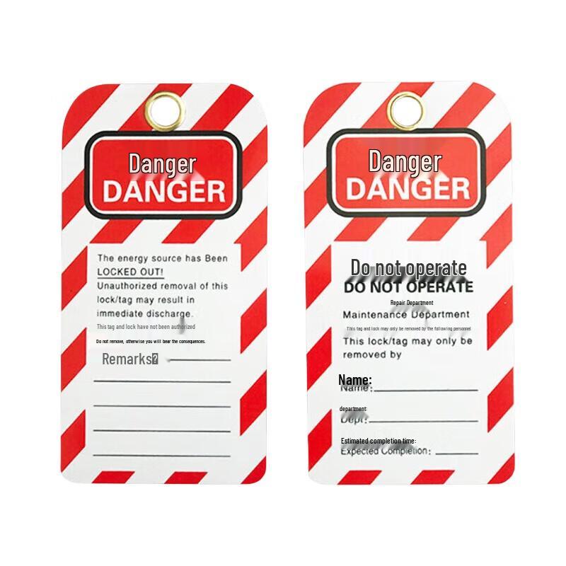 PVC Safety Lockout Tagout Tags (10-Pack)