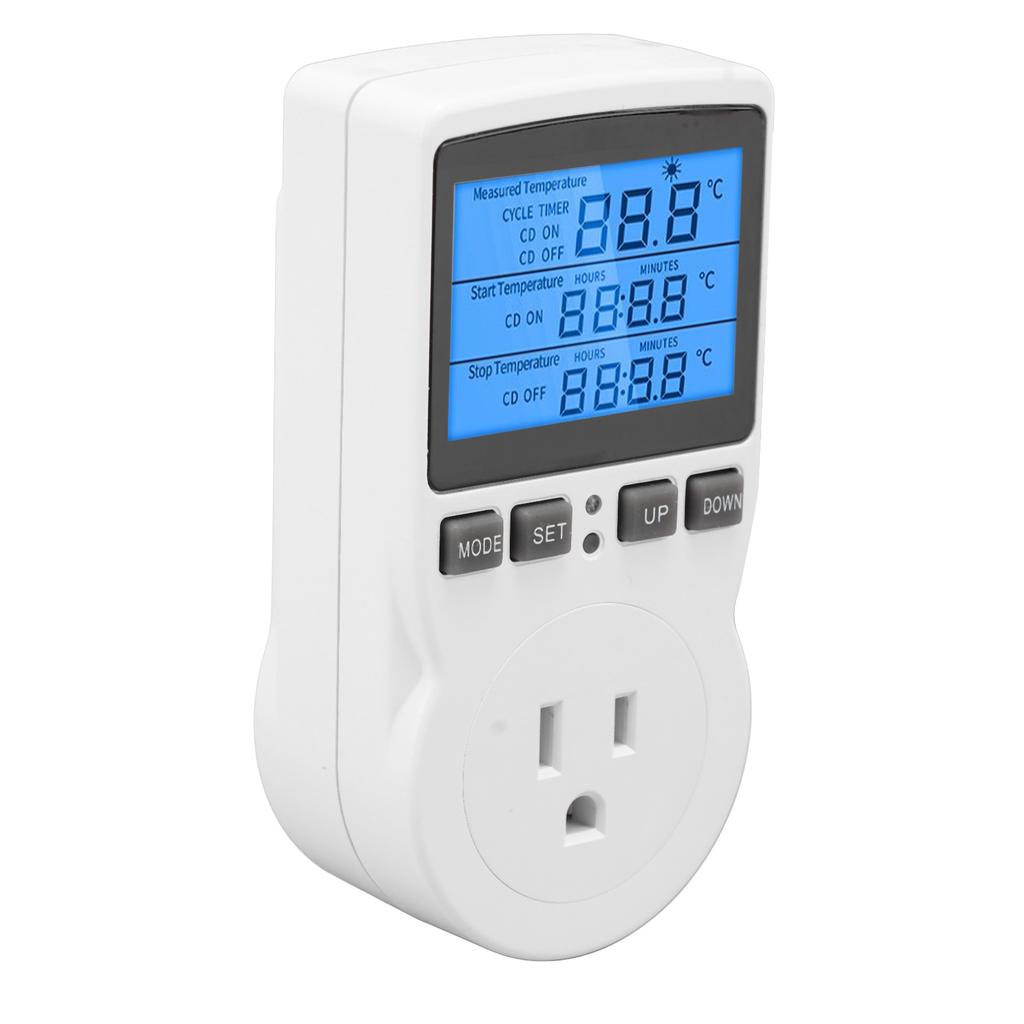 Intelligenter Thermostat Digitaler Temperaturregler Steckdose Timer mit blauer Hintergrundbeleuchtung für
