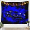 Japanese Car Tapestry, Fuji Mountain and Cherry Blossom Print Wall Hanging for Bedroom, Living Room and Aesthetic Decor