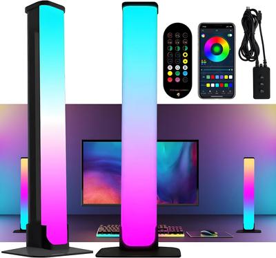RGB Desk Lamp with Music-Synced Rhythm Light, Dimmable Via Smartphone App or Remote Control, Voice Activated Mode, Gaming Desk/PC Monitor Back, Indire