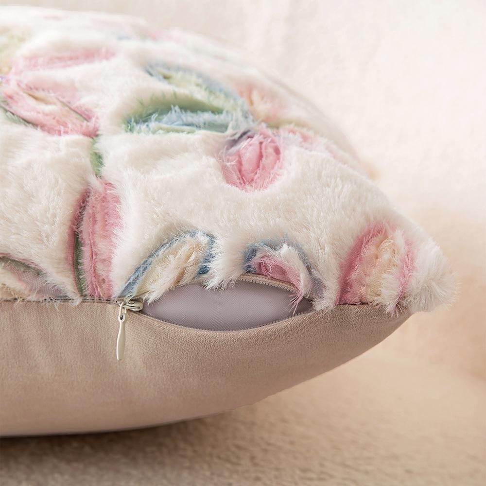 St. Patrick's Day Pillow Flower Plush Pillow Case Ins Style Living Room Sofa Embroidered Waist Pillow Cushion Cover
