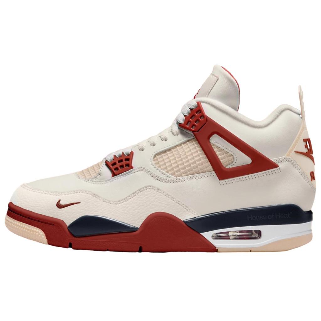 Air Jordan 4 Nigel Sylvester "Sail Cinnabar" Vintage Basketball Shoes Unisex White IQ8055-100