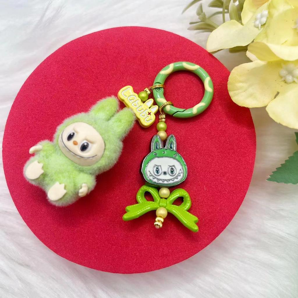 Vinil Parti Peluş Makaron Sevimli Bebek Figür Anahtarlık Çanta Kolyesi