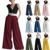 Women's Wide Leg Pants with Detachable Belt In Multiple Colors