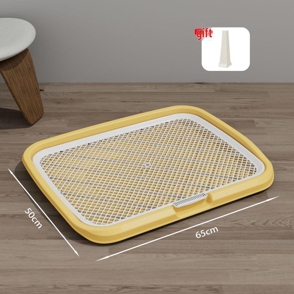 Extra Large Anti-Splash Dog Toilet with Post: Flushable Flat-Type Potty Tray for Home Use