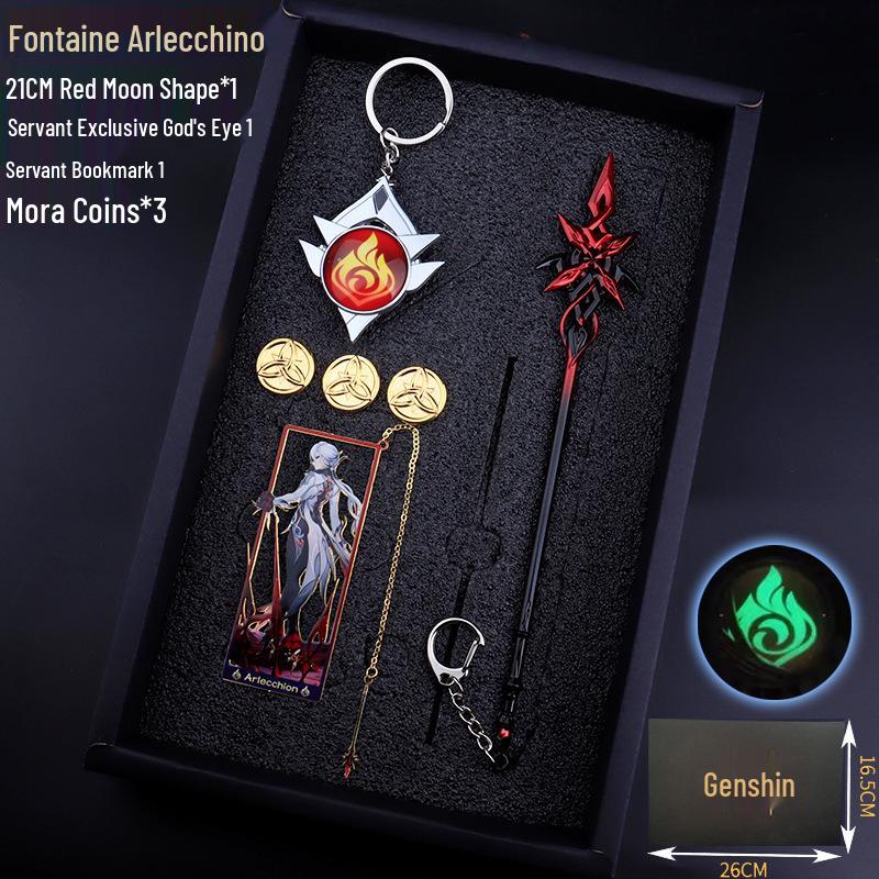 Genshin Impact Keychains, Bookmarks, Charms & Weapon Models Set - Ideal Gifts for Students