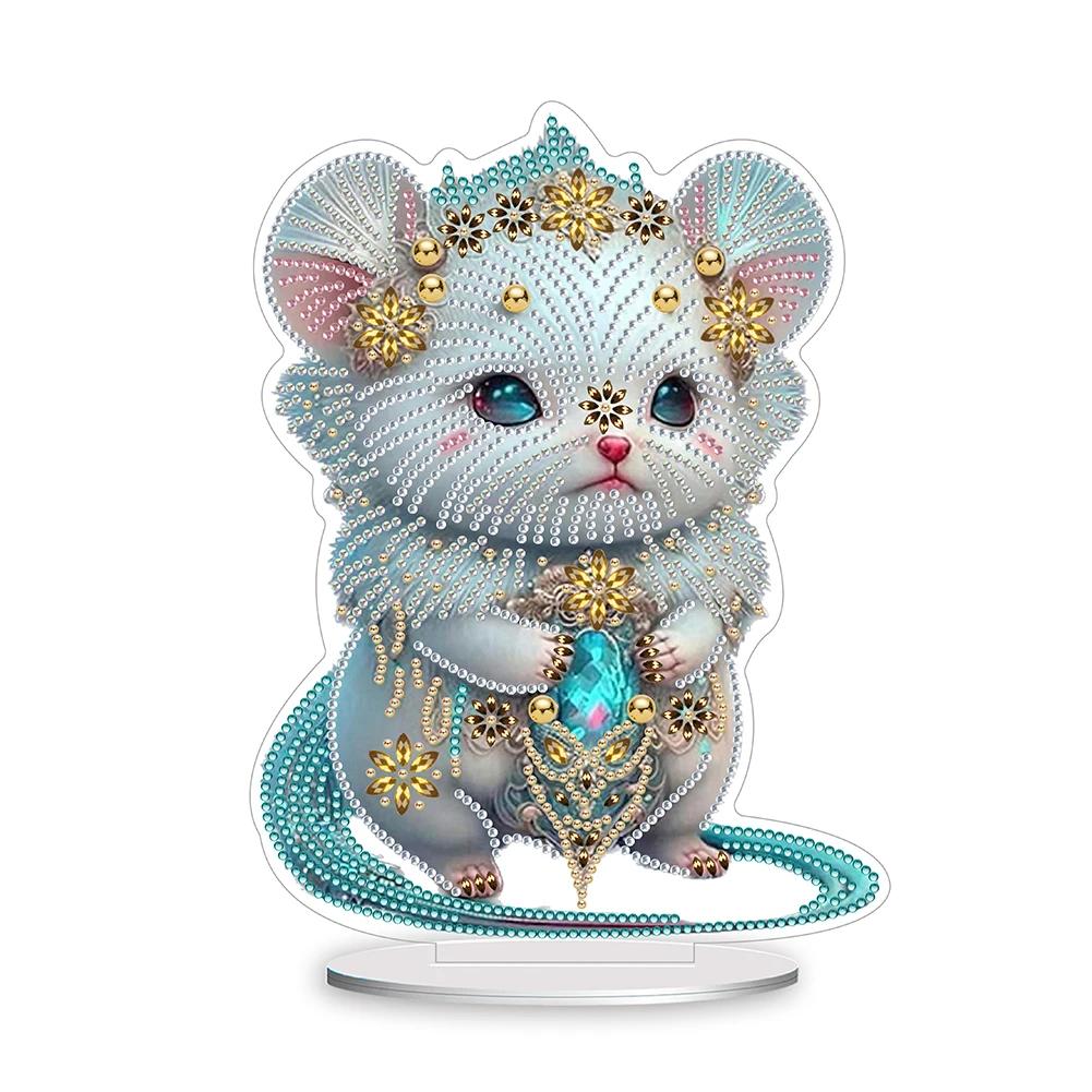 

Tiger Diamond Painting Desktop Decorations Horse Chicken Zodiac 5D DIY Diamond Art Tabletop Decorations for Office Desktop Decor
