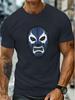 Luchador Mask Blue Print Mens Cotton Graphic Tee Crew Neck Short Sleeve Casual TShirt