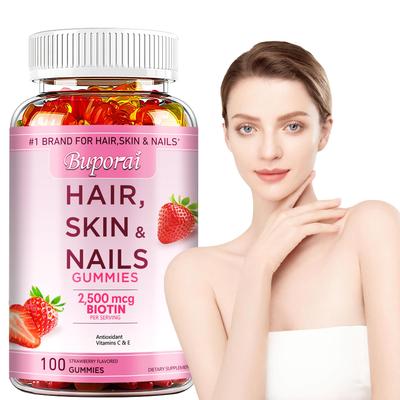 Gummies Rich In Biotin, Vitamin C, and Vitamin E Nourish Hair, Skin, and Nails and Promote Collagen Production.
