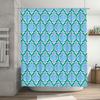 Blue Lattice Bliss: Modern Geometric Shower Curtain for a Vibrant and Stylish Bathroom Décor