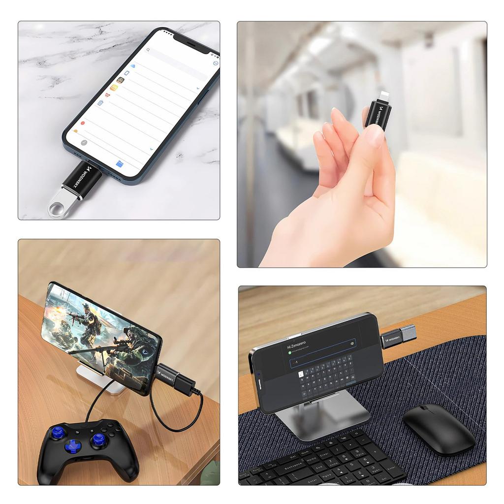 Adapter Przejściówka iPhone Lightning - USB-A OTG - Czarny