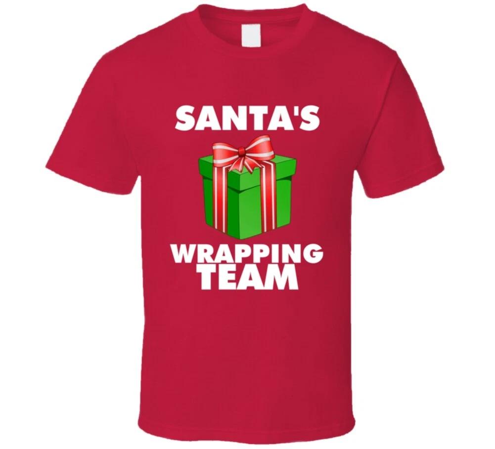 Santa s Wrapping Team Christmas Holidays Gift T Shirt 4XL