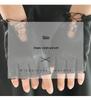 Off-Season Leather Lace Trim Women's Half-Finger Gloves for Casual Sport and Typing