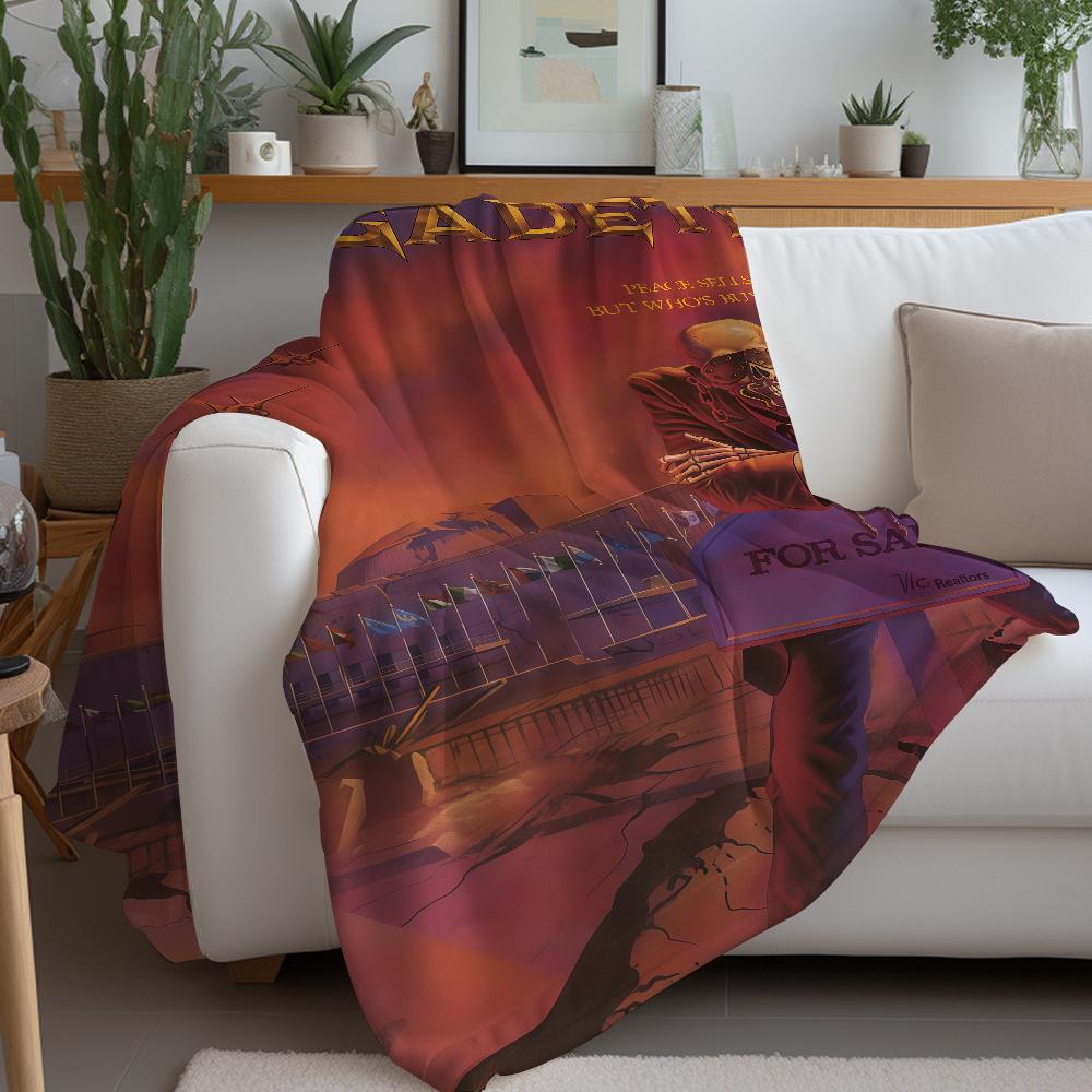 M-megadeth Band Blanket Warm And Soft Suitable For Bedroom Living Room Sofa Bed Office Travel Camping