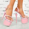 Women's 18CM Extreme High Heels - Sexy Car Model Transparent Crystal Sandals for Nightclub & Fashion Parties, Ultra Thin Stiletto Heels