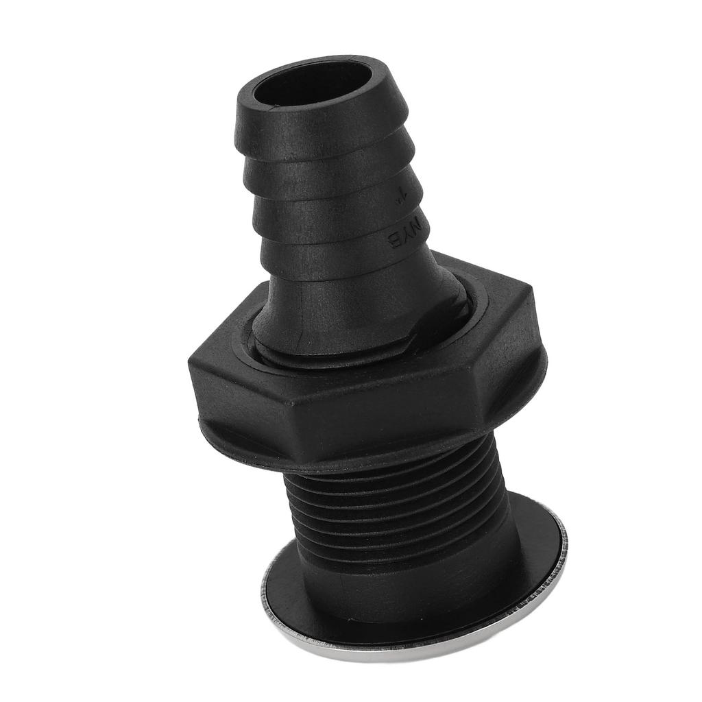 25mm Thru Hull Fitting Nylon Impact Resistance Leakproof Long Lasting Use Thru Hull Connection for Boats Straight