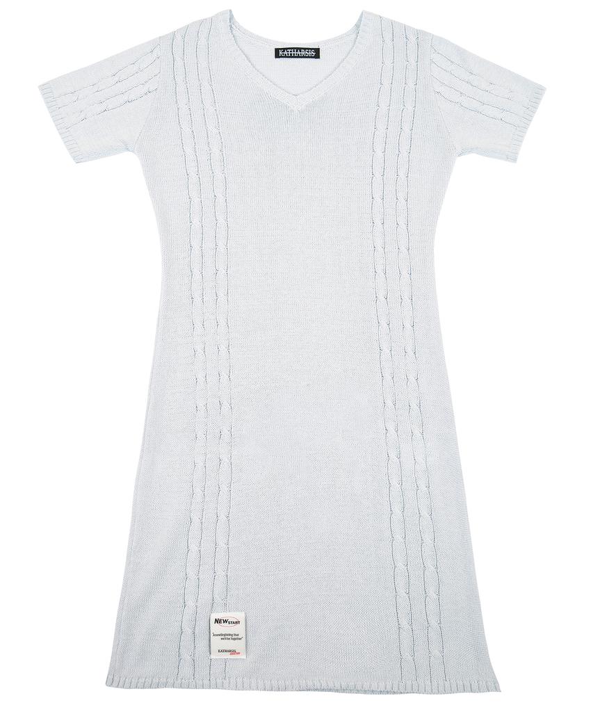 KATHARSIS Mini Cable Knit Dress Sky Bl_One Size