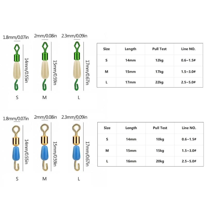 Fishing Barrels Swivels, High Strength Rolling Ball-Bearing Snaps Lures Connector Clips, Saltwater or Freshwater Fishing