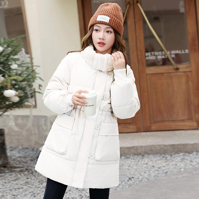 Winter down cotton-padded clothes women's year thickened cotton-padded clothes medium and long versatile student bread clothes cotton-padded jacket