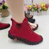 Women Shoes Autumn Loafers Lace Up Sneakers Casual Flats Solid Soft Bottom Boots Leather High-Top Sneaker Female Shoes2026