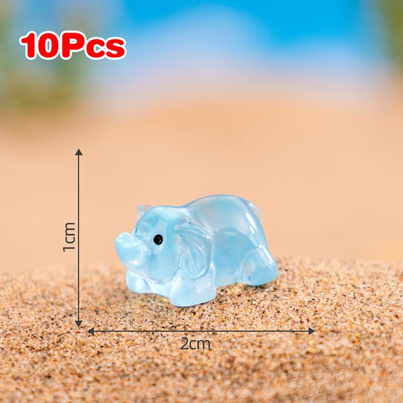 

10 шт. Мультяшные милые мини-светящиеся украшения в виде слонов, миниатюрные фигурки, креативные аксессуары для DIY, домашний декор, подарки