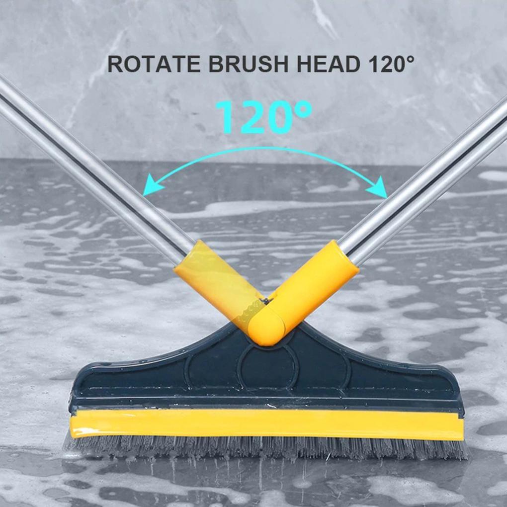 2-in-1 Reinigungsbürste 120 Grad drehbarer Schrubber Bodenfliesenbürsten mit langem Griff Schrubben Badezimmer Badewanne Küche