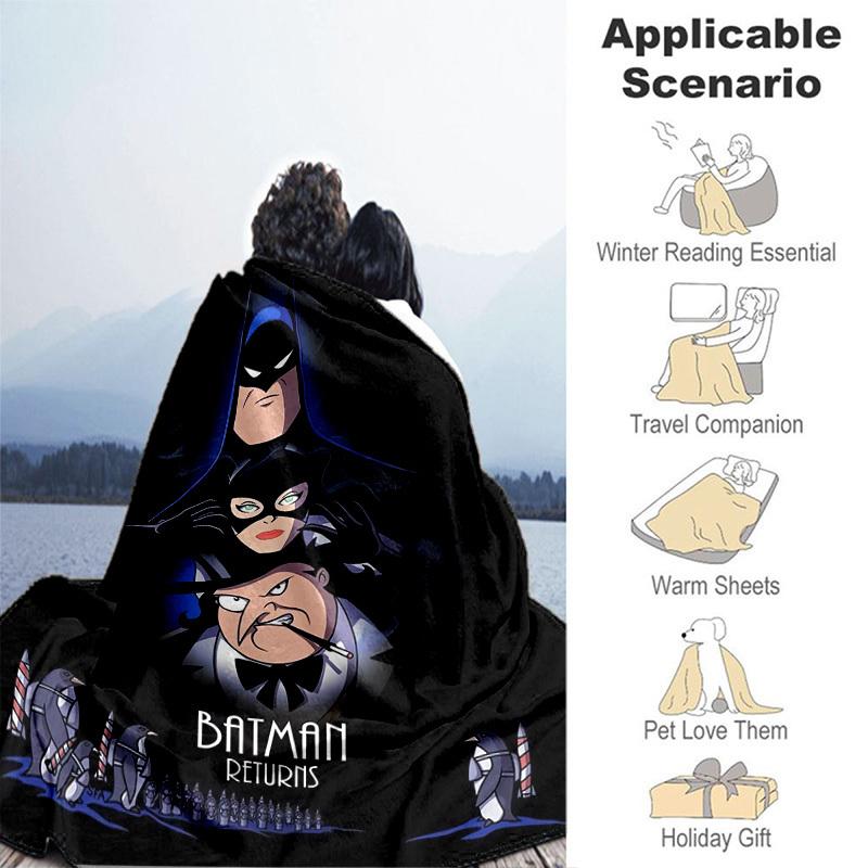 1pc Batman Returns Poster Cartoon Blanket,Portable Throw for Travel & Camping, All Season Cozy Blanket,Ideal Gift