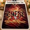Flannel BlanketSan Francisco 49ers Custom Name Text Personalized Soft Warm Throw Blanket Home Decor Gift