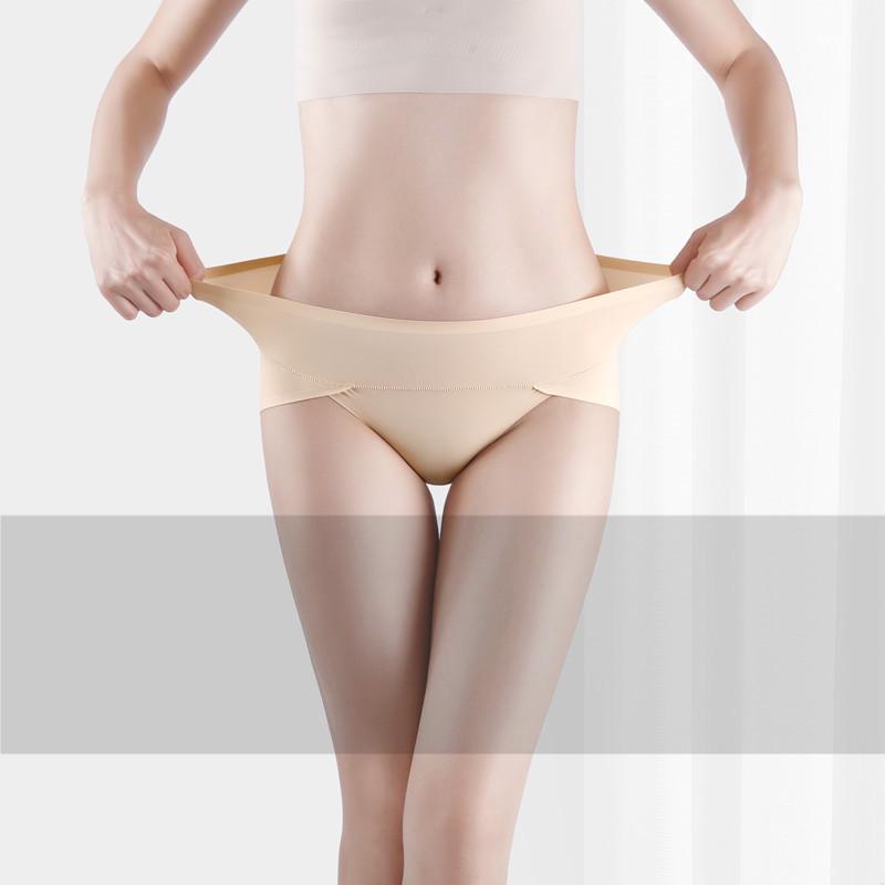 High Waist Solid Color Plus Size Seamless Women's Panties, Pure Cotton, Breathable, with Cotton Crotch.