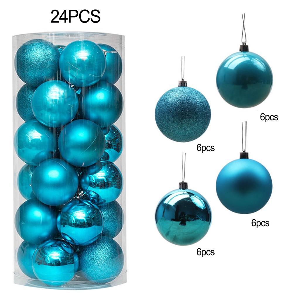 24 Pack Pink Christmas Ball Ornaments Tree Decorations for Party and Wedding