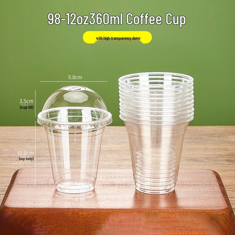 Disposable PET Milk Tea & Coffee Cup with Lid
