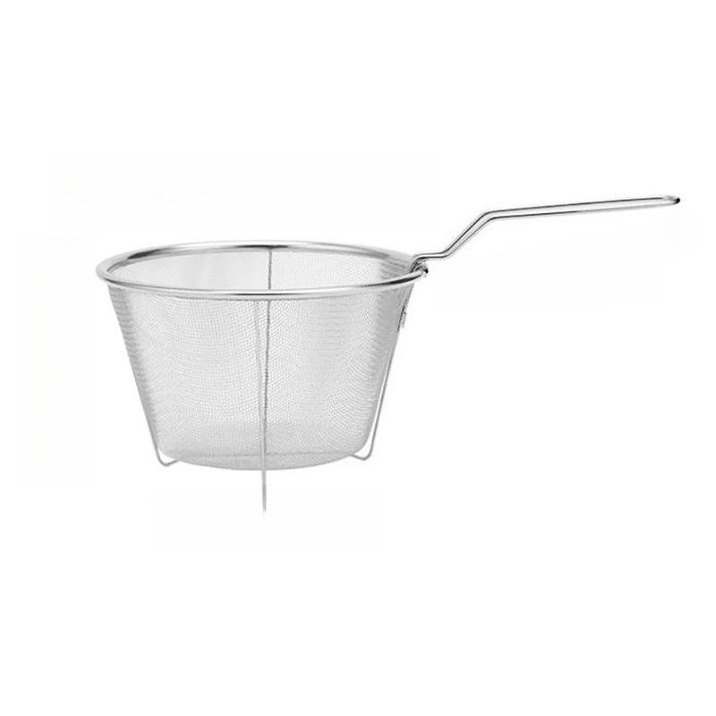Stainless Steel Deep Fry Basket with Folding Handle French Fry Chip Basket Kitchen Strainer for Home Restaurant Cooking Serving