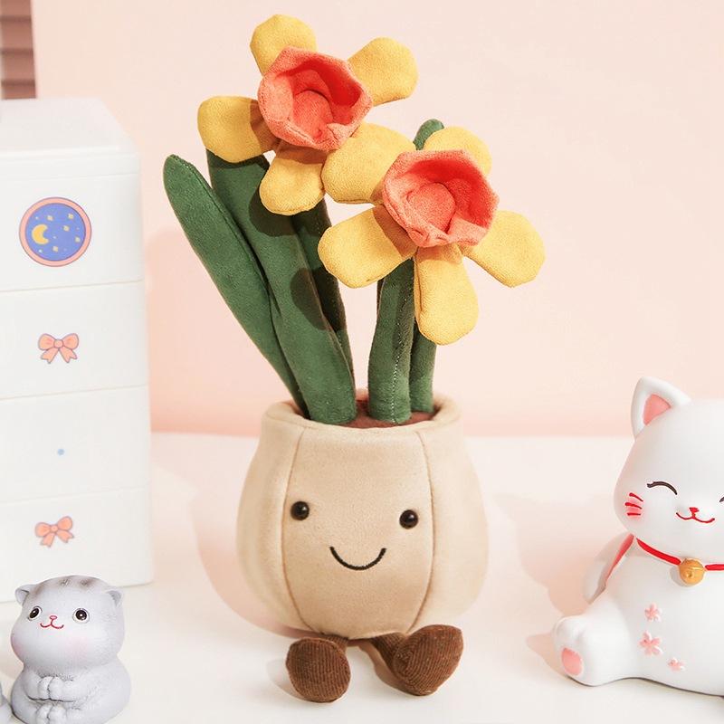 

Букет Тюльпан Нарцисс Плюшевая Игрушка Кукла Детский Подарок на День Рождения Растение Украшение Растение в Горшке Детский Подарок 30cm нарциссовый