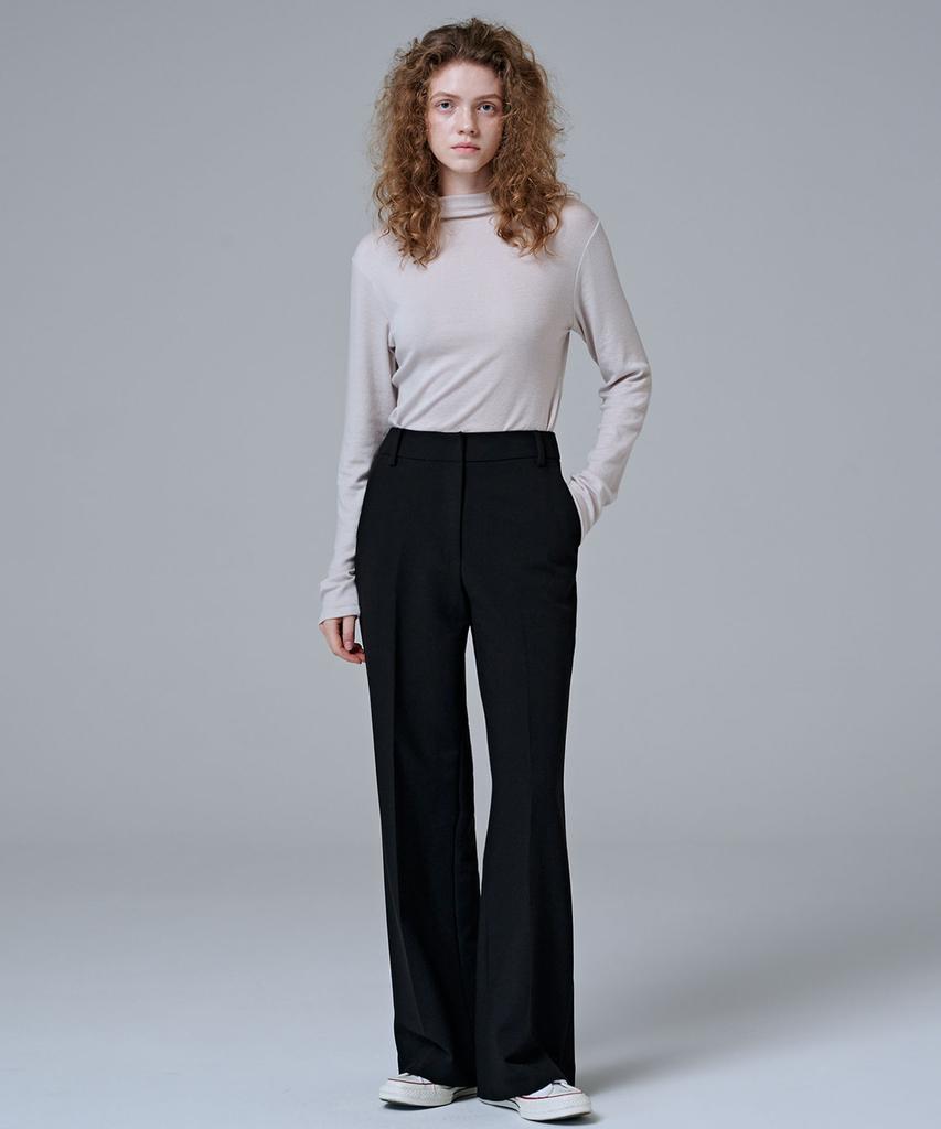 MALOUPE 2164 Stretch Flare Pants (Black)