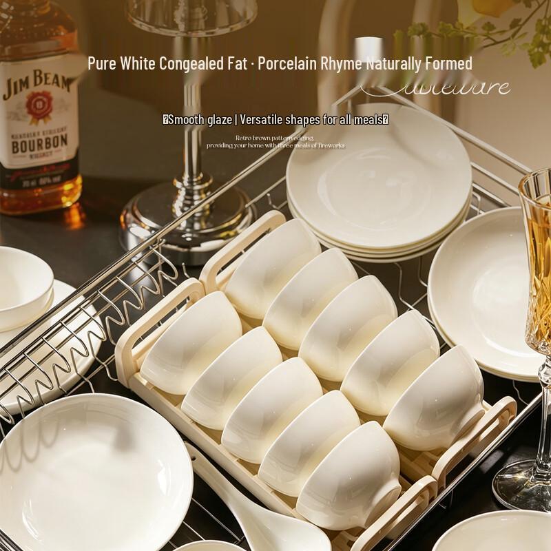Siyue Pure White 4.5-inch Ceramic Rice Bowl Set