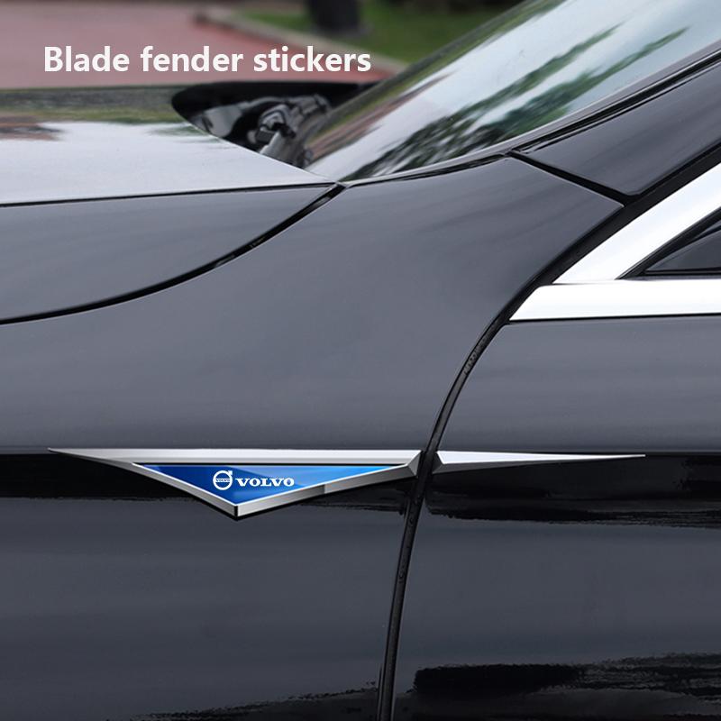 AAKA1 2 Stück Metall Volvo Logo Auto Kotflügel Seitenflügel Emblem Abzeichen Aufkleber Für VOLVO XC60 XC90 S60 S90 XC40 V90 S40 V40 XC70 C30 C70 S80