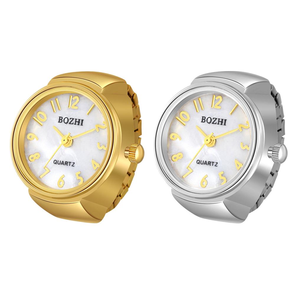 Women's Creative Finger Ring Watch Arabic Numberals Quartz Watches Elastic