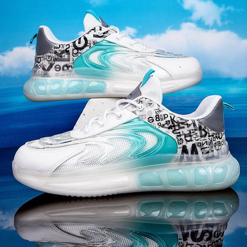 

2025 summer cold sticky real popcorn transparent bottom Vance coconut mesh breathable men s shoes sports and leisure trendy shoes 39