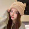 Letter Cat Ears Hat Fluffy Winter Plush Hat Leisure Knitted Cap  Winter/Autumn