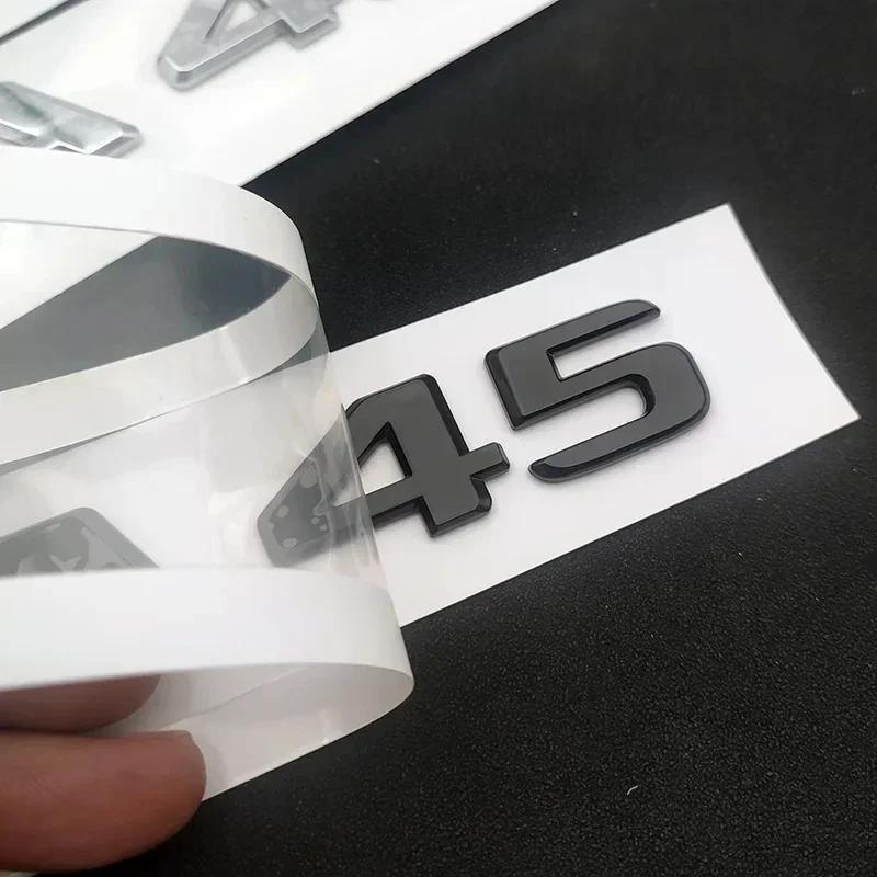 A45 Car Sticker Rear Trunk Letters Badge Emblem Chrome Black Logo 3D Stickers Auto Accessories For Mercedes A45 AMG W176 W177 14-16