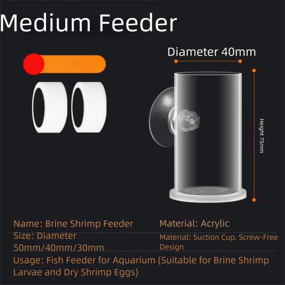 Acrylic Brine Shrimp Feeder with Suction Cup Transparent Fish Tank Feeding Cup Durable Fixed-Point Fish Feeder
