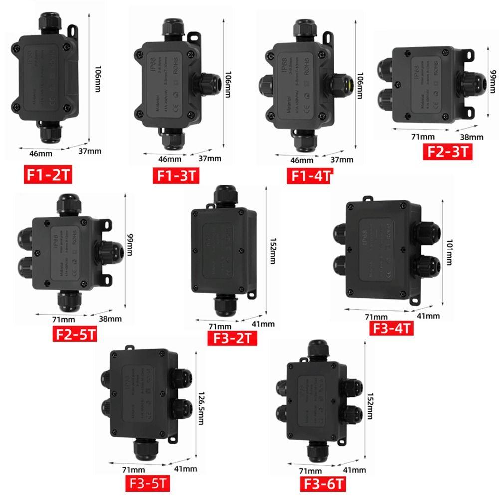 2-6 Way Trunking Connectors IP68 Rated IP68 Waterproof Junction Box  Outdoor Use