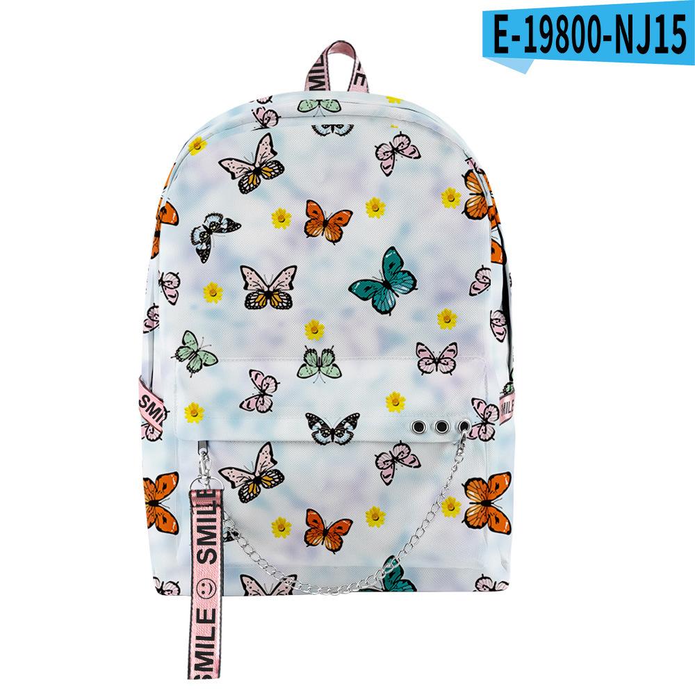 Cartoon Youthful School Bags Unisex Funny Butterfly Travel Bags 3D Print Oxford Waterproof Notebook Shoulder Backpacks