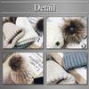 BUZZxSELECTION Women's Knit Hat with Fur Trim, Pom-pom Detail, Winter Warmth, CAP113 (01 Black)