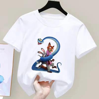 Zootopia Children's T-Shirt Summer Children's Short Sleeve Top Anime Fashion Cute T-Shirt