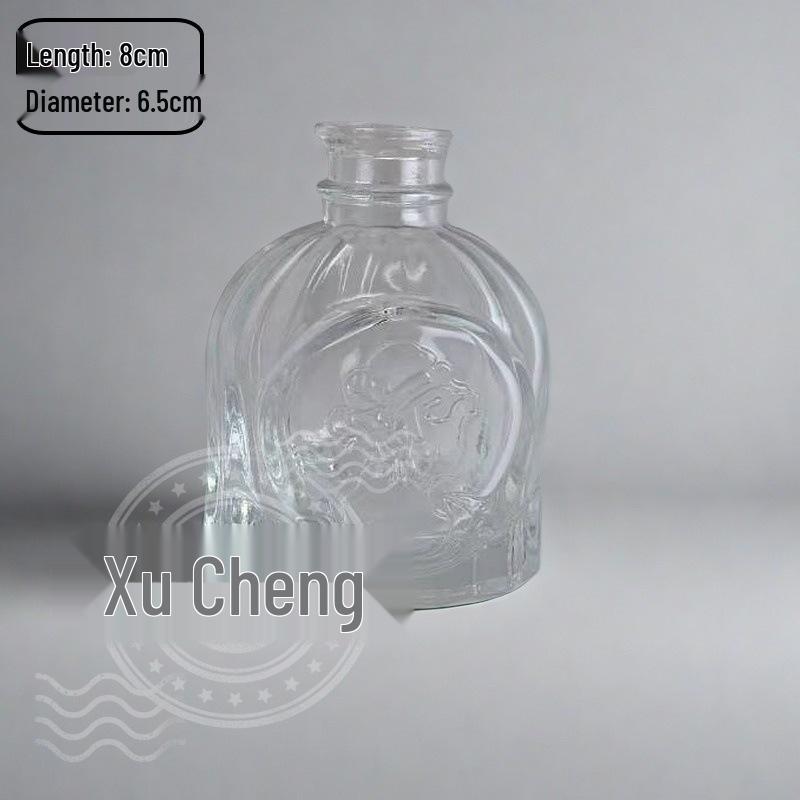 High-End Retro Glass Vase Set: Floor-Standing Transparent Ornaments In Soft Ins Style